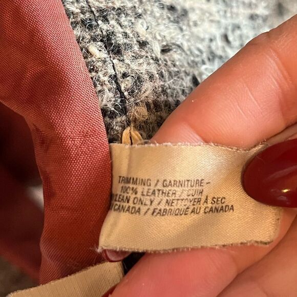 Vintage Jocardi tweed coat leather trim waist tie - Picture 15 of 16